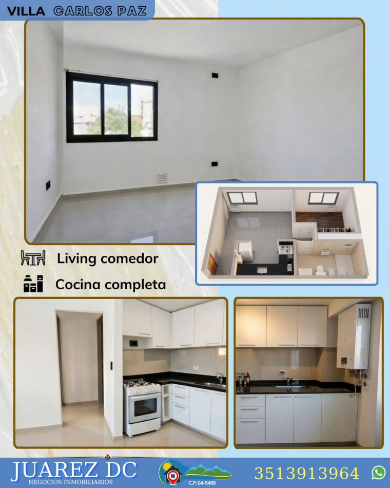 Vendo Departamento c/cochera en Carlos Paz 