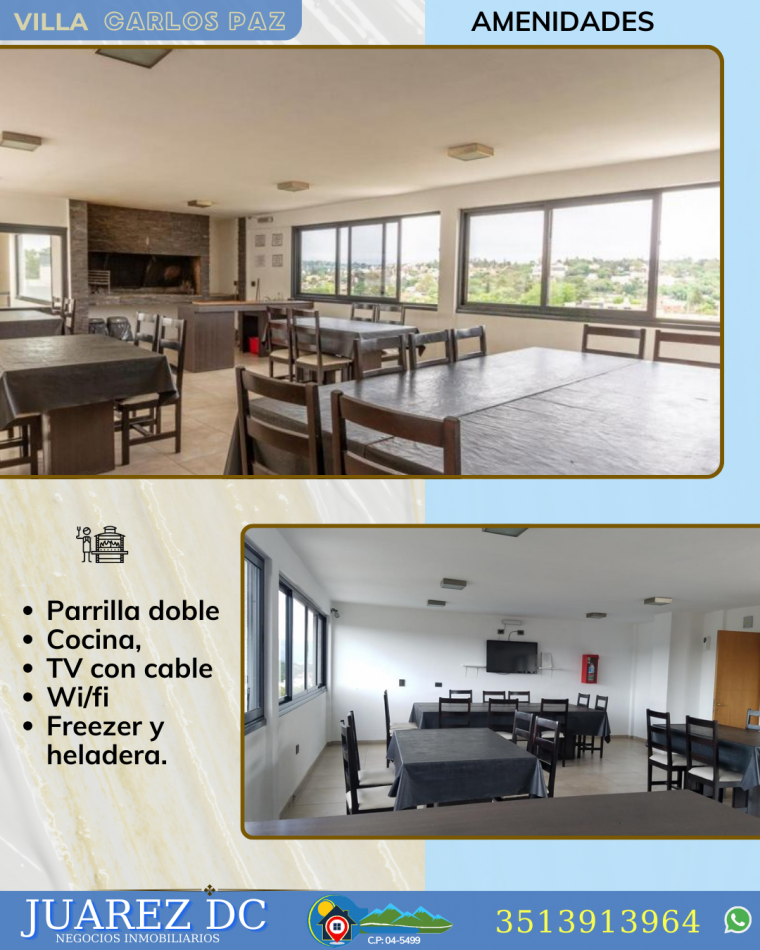 Vendo Departamento c/cochera en Carlos Paz 